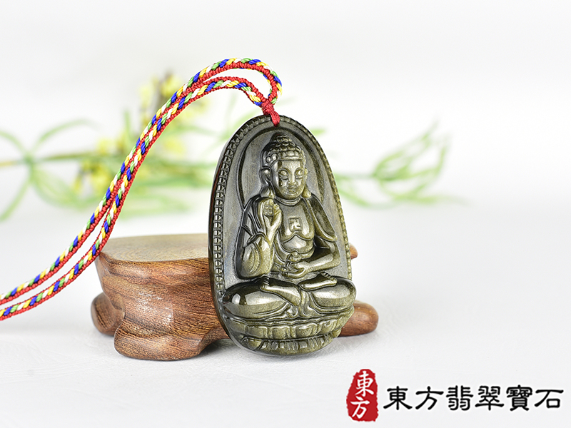 金曜石阿彌陀佛項鍊玉珮(阿彌陀佛:阿彌陀佛牌金曜石阿彌陀佛玉珮、金曜石阿彌陀佛玉墜)。金曜石阿彌陀佛,FD799。客製化訂做各種金曜石阿彌陀佛吊墜玉珮項鍊。★附東方翡翠寶石保證卡 2.jpg