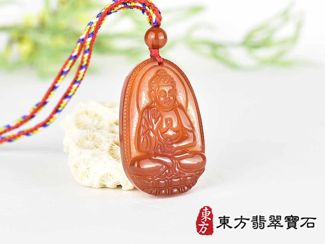 紅瑪瑙阿彌陀佛項鍊玉珮(阿彌陀佛:阿彌陀佛牌紅瑪瑙阿彌陀佛玉珮、紅瑪瑙阿彌陀佛玉墜)。紅瑪瑙阿彌陀佛,FD810。客製化訂做各種紅瑪瑙阿彌陀佛吊墜玉珮項鍊。★附東方翡翠寶石保證卡 1.jpg