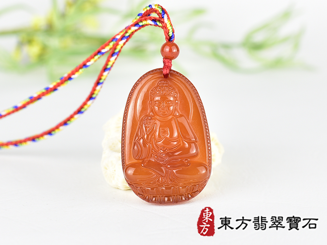 紅瑪瑙阿彌陀佛項鍊玉珮(阿彌陀佛:阿彌陀佛牌紅瑪瑙阿彌陀佛玉珮、紅瑪瑙阿彌陀佛玉墜)。紅瑪瑙阿彌陀佛,FD812。客製化訂做各種紅瑪瑙阿彌陀佛吊墜玉珮項鍊。★附東方翡翠寶石保證卡 0.jpg