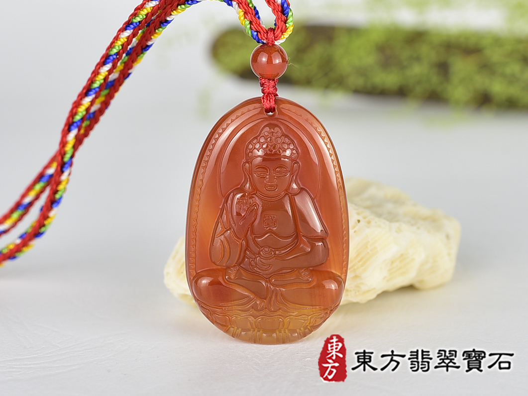 紅瑪瑙阿彌陀佛項鍊玉珮(阿彌陀佛:阿彌陀佛牌紅瑪瑙阿彌陀佛玉珮、紅瑪瑙阿彌陀佛玉墜)。紅瑪瑙阿彌陀佛,FD814。客製化訂做各種紅瑪瑙阿彌陀佛吊墜玉珮項鍊。★附東方翡翠寶石保證卡 0.jpg
