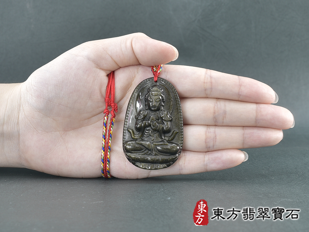 金曜石大日如來項鍊玉珮(大日如來:大日如來牌金曜石大日如來玉珮、金曜石大日如來玉墜)金曜石大日如來,FD816。客製化訂做各種金曜石大日如來吊墜玉珮項鍊。★附東方翡翠寶石保證卡 5.jpg