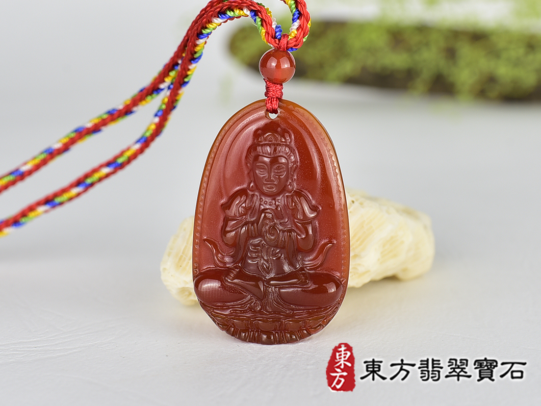紅瑪瑙大日如來項鍊玉珮(大日如來:大日如來牌紅瑪瑙大日如來玉珮、紅瑪瑙大日如來玉墜)紅瑪瑙大日如來,FD829。客製化訂做各種紅瑪瑙大日如來吊墜玉珮項鍊。★附東方翡翠寶石保證卡 0.jpg