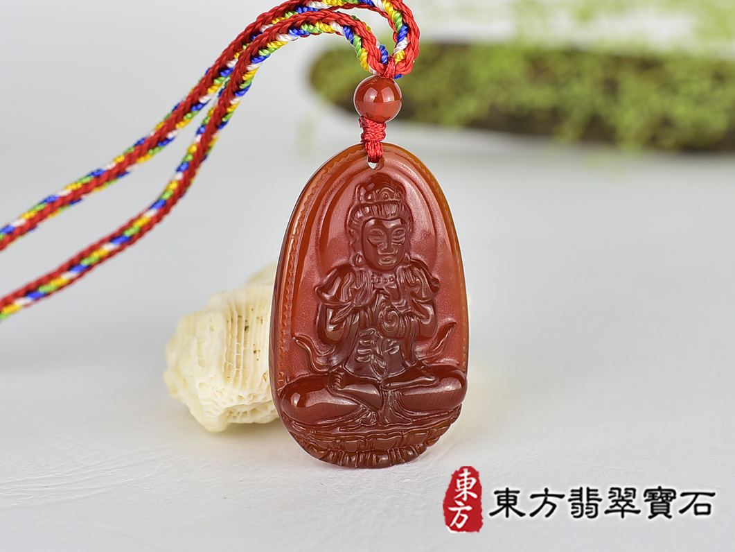 紅瑪瑙大日如來項鍊玉珮(大日如來:大日如來牌紅瑪瑙大日如來玉珮、紅瑪瑙大日如來玉墜)紅瑪瑙大日如來,FD829。客製化訂做各種紅瑪瑙大日如來吊墜玉珮項鍊。★附東方翡翠寶石保證卡 2.jpg