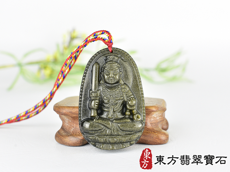金曜石不動明王項鍊玉珮(不動明王:不動明王牌金曜石不動明王玉珮、金曜石不動明王玉墜)不動明王,FD833。客製化訂做各種金曜石不動明王吊墜玉珮項鍊。★附東方翡翠寶石保證卡 0.jpg