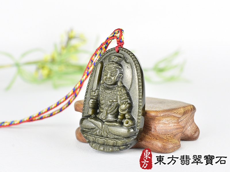 金曜石不動明王項鍊玉珮(不動明王:不動明王牌金曜石不動明王玉珮、金曜石不動明王玉墜)不動明王,FD833。客製化訂做各種金曜石不動明王吊墜玉珮項鍊。★附東方翡翠寶石保證卡 1.jpg
