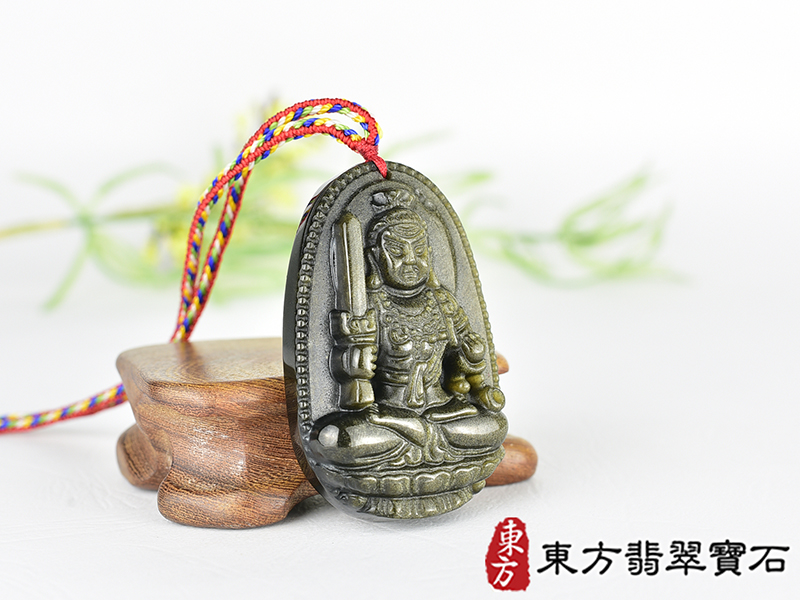 金曜石不動明王項鍊玉珮(不動明王:不動明王牌金曜石不動明王玉珮、金曜石不動明王玉墜)不動明王,FD833。客製化訂做各種金曜石不動明王吊墜玉珮項鍊。★附東方翡翠寶石保證卡 2.jpg