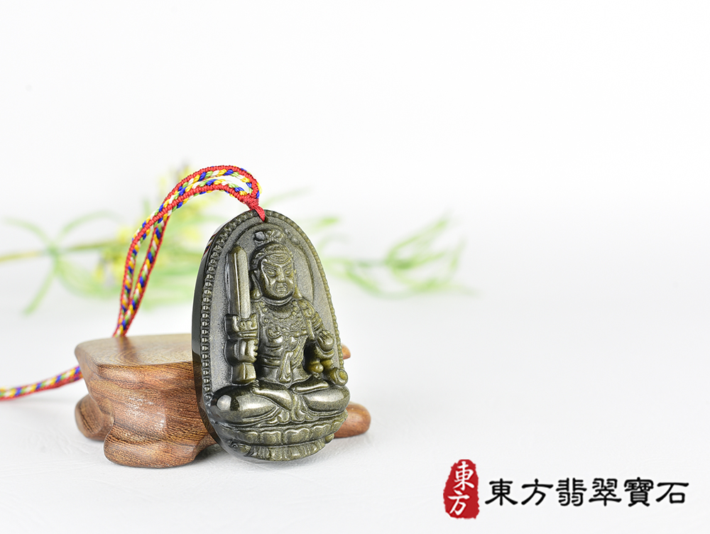 金曜石不動明王項鍊玉珮(不動明王:不動明王牌金曜石不動明王玉珮、金曜石不動明王玉墜)不動明王,FD833。客製化訂做各種金曜石不動明王吊墜玉珮項鍊。★附東方翡翠寶石保證卡 4.jpg
