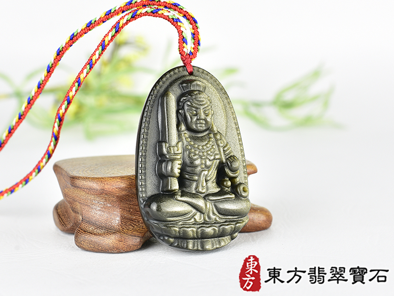 金曜石不動明王項鍊玉珮(不動明王:不動明王牌金曜石不動明王玉珮、金曜石不動明王玉墜)不動明王,FD834。客製化訂做各種金曜石不動明王吊墜玉珮項鍊。★附東方翡翠寶石保證卡 2.jpg