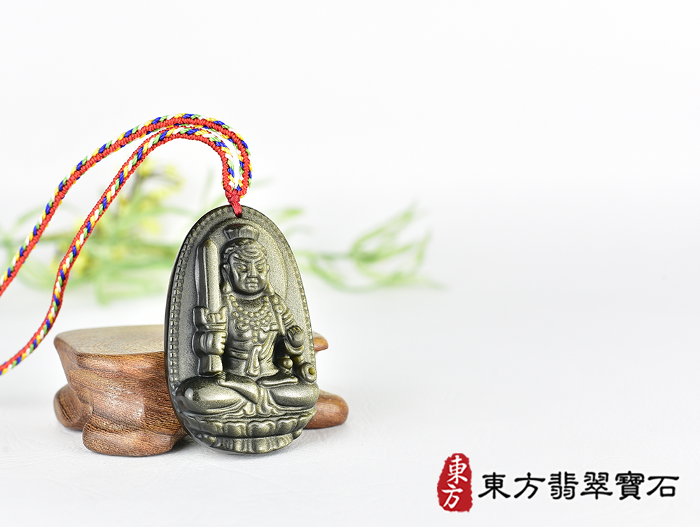 金曜石不動明王項鍊玉珮(不動明王:不動明王牌金曜石不動明王玉珮、金曜石不動明王玉墜)不動明王,FD834。客製化訂做各種金曜石不動明王吊墜玉珮項鍊。★附東方翡翠寶石保證卡 4.jpg