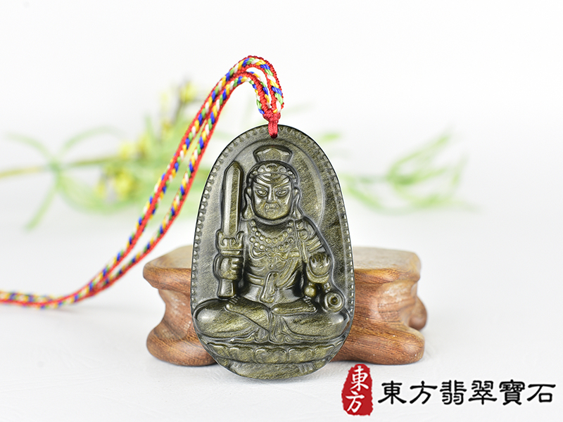 金曜石不動明王項鍊玉珮(不動明王:不動明王牌金曜石不動明王玉珮、金曜石不動明王玉墜)不動明王,FD835。客製化訂做各種金曜石不動明王吊墜玉珮項鍊。★附東方翡翠寶石保證卡 0.jpg