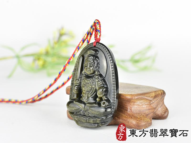 金曜石不動明王項鍊玉珮(不動明王:不動明王牌金曜石不動明王玉珮、金曜石不動明王玉墜)不動明王,FD835。客製化訂做各種金曜石不動明王吊墜玉珮項鍊。★附東方翡翠寶石保證卡 1.jpg