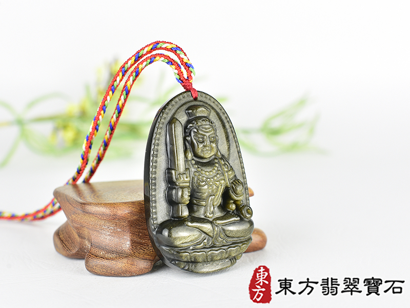 金曜石不動明王項鍊玉珮(不動明王:不動明王牌金曜石不動明王玉珮、金曜石不動明王玉墜)不動明王,FD835。客製化訂做各種金曜石不動明王吊墜玉珮項鍊。★附東方翡翠寶石保證卡 2.jpg
