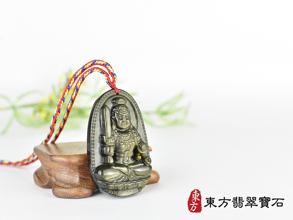 金曜石不動明王項鍊玉珮(不動明王:不動明王牌金曜石不動明王玉珮、金曜石不動明王玉墜)不動明王,FD835。客製化訂做各種金曜石不動明王吊墜玉珮項鍊。★附東方翡翠寶石保證卡 4.jpg