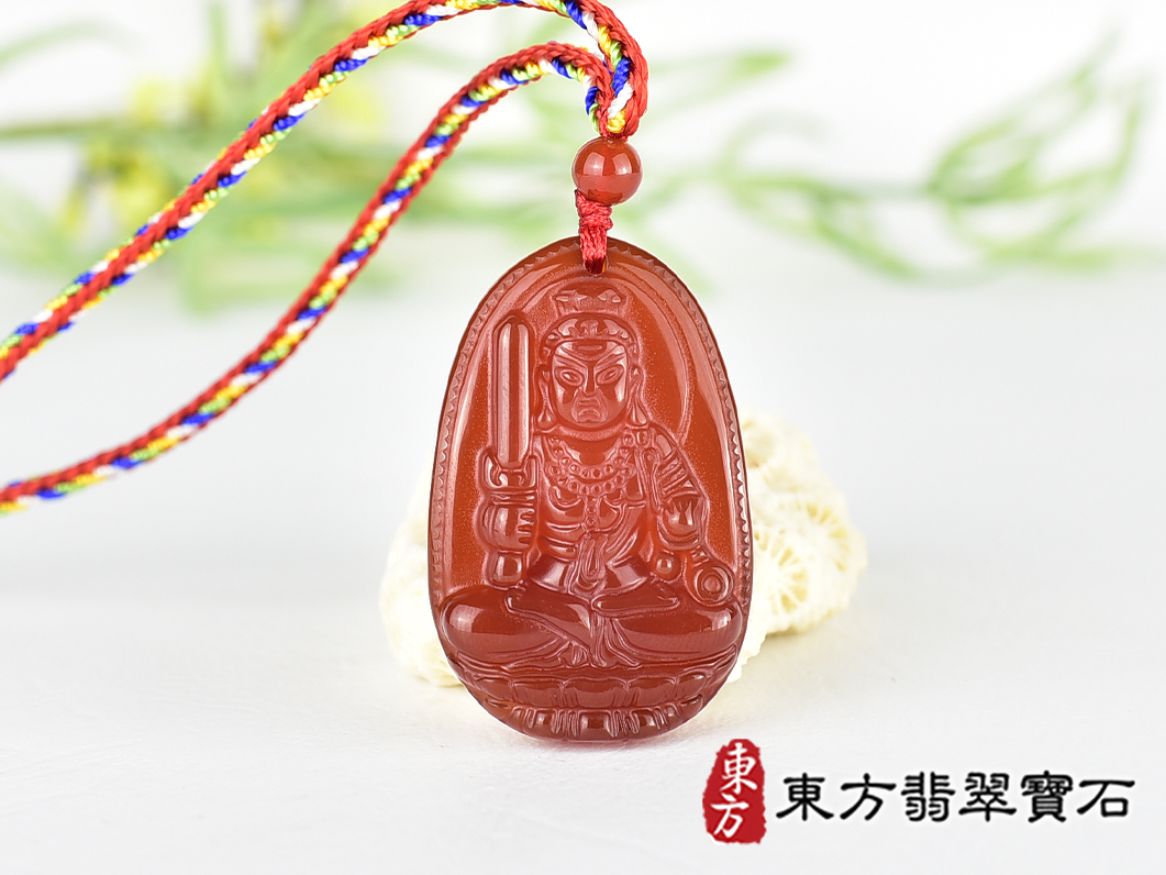 紅瑪瑙不動明王項鍊玉珮(不動明王:不動明王牌紅瑪瑙不動明王玉珮、紅瑪瑙不動明王玉墜)不動明王,FD846。客製化訂做各種紅瑪瑙不動明王吊墜玉珮項鍊。★附東方翡翠寶石保證卡 0.jpg
