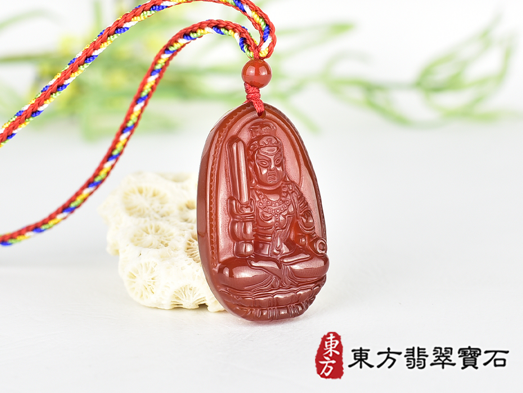紅瑪瑙不動明王項鍊玉珮(不動明王:不動明王牌紅瑪瑙不動明王玉珮、紅瑪瑙不動明王玉墜)不動明王,FD846。客製化訂做各種紅瑪瑙不動明王吊墜玉珮項鍊。★附東方翡翠寶石保證卡 2.jpg