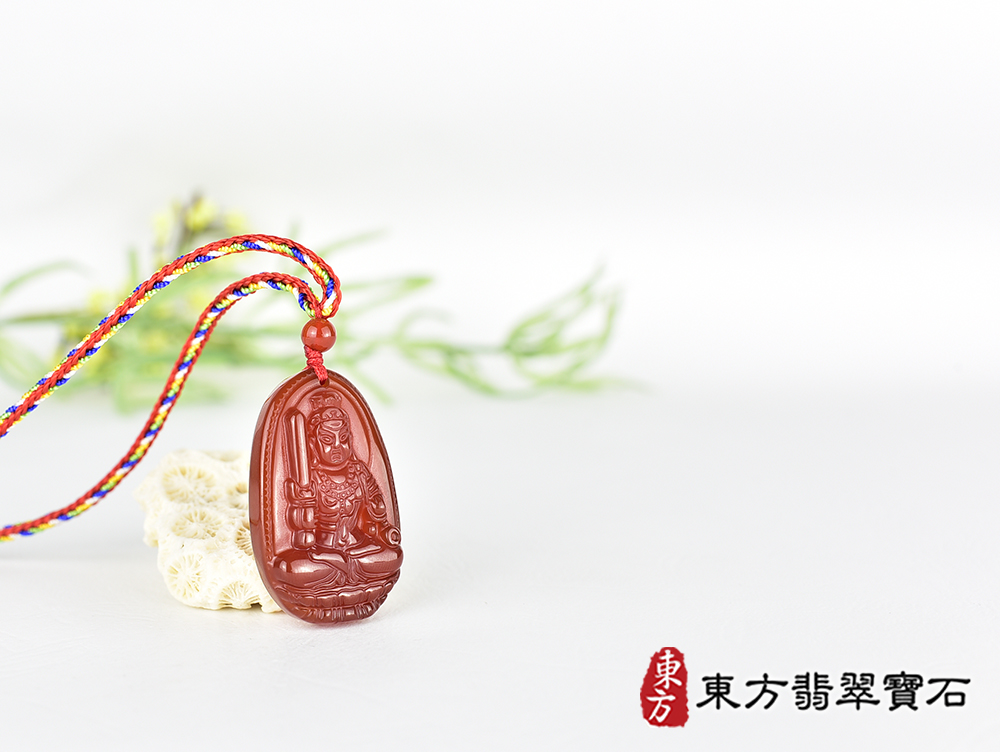 紅瑪瑙不動明王項鍊玉珮(不動明王:不動明王牌紅瑪瑙不動明王玉珮、紅瑪瑙不動明王玉墜)不動明王,FD846。客製化訂做各種紅瑪瑙不動明王吊墜玉珮項鍊。★附東方翡翠寶石保證卡 4.jpg