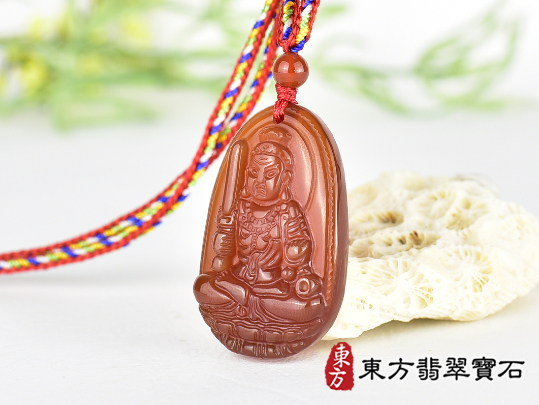 紅瑪瑙不動明王項鍊玉珮(不動明王:不動明王牌紅瑪瑙不動明王玉珮、紅瑪瑙不動明王玉墜)不動明王,FD847。客製化訂做各種紅瑪瑙不動明王吊墜玉珮項鍊。★附東方翡翠寶石保證卡 1.jpg