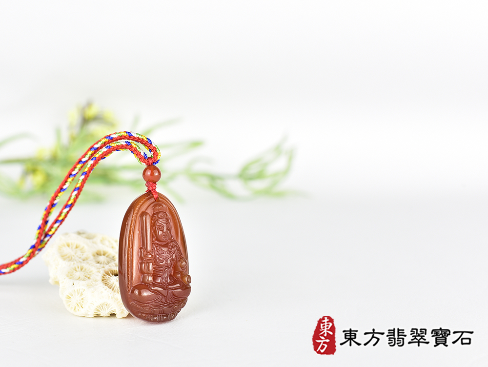 紅瑪瑙不動明王項鍊玉珮(不動明王:不動明王牌紅瑪瑙不動明王玉珮、紅瑪瑙不動明王玉墜)不動明王,FD847。客製化訂做各種紅瑪瑙不動明王吊墜玉珮項鍊。★附東方翡翠寶石保證卡 4.jpg