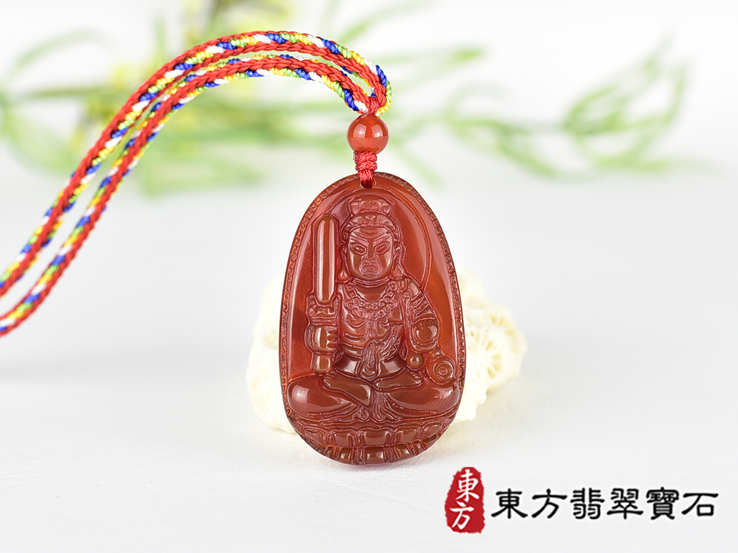 紅瑪瑙不動明王項鍊玉珮(不動明王:不動明王牌紅瑪瑙不動明王玉珮、紅瑪瑙不動明王玉墜)不動明王,FD848。客製化訂做各種紅瑪瑙不動明王吊墜玉珮項鍊。★附東方翡翠寶石保證卡 0.jpg