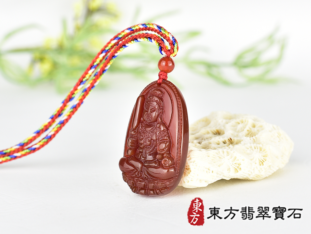 紅瑪瑙不動明王項鍊玉珮(不動明王:不動明王牌紅瑪瑙不動明王玉珮、紅瑪瑙不動明王玉墜)不動明王,FD848。客製化訂做各種紅瑪瑙不動明王吊墜玉珮項鍊。★附東方翡翠寶石保證卡 1.jpg