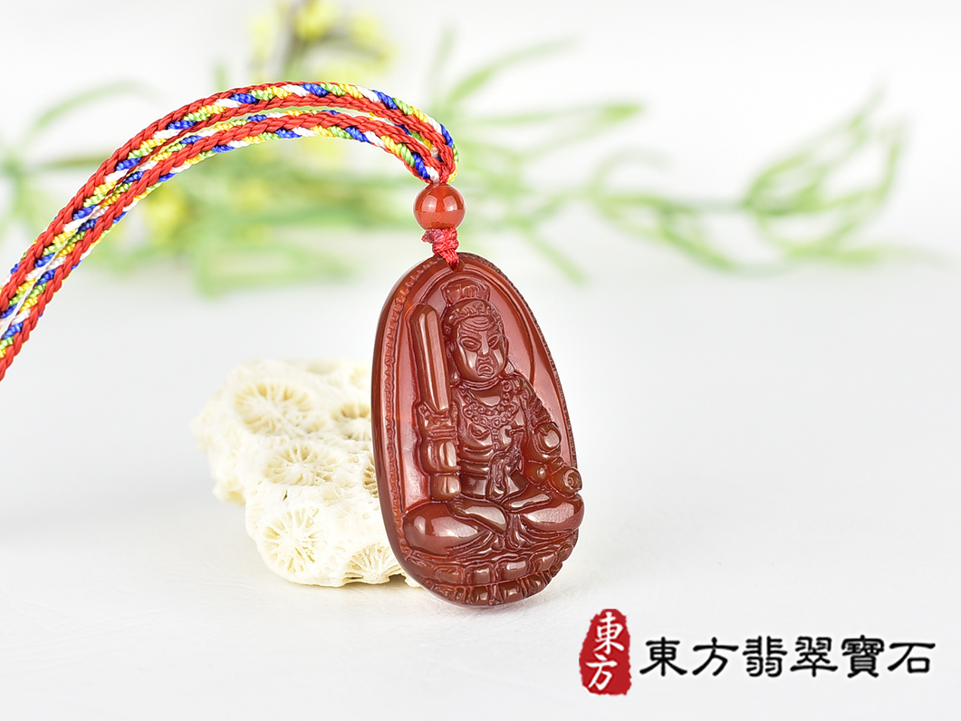 紅瑪瑙不動明王項鍊玉珮(不動明王:不動明王牌紅瑪瑙不動明王玉珮、紅瑪瑙不動明王玉墜)不動明王,FD848。客製化訂做各種紅瑪瑙不動明王吊墜玉珮項鍊。★附東方翡翠寶石保證卡 2.jpg