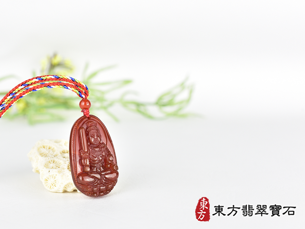 紅瑪瑙不動明王項鍊玉珮(不動明王:不動明王牌紅瑪瑙不動明王玉珮、紅瑪瑙不動明王玉墜)不動明王,FD848。客製化訂做各種紅瑪瑙不動明王吊墜玉珮項鍊。★附東方翡翠寶石保證卡 4.jpg