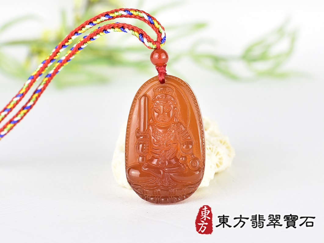 紅瑪瑙不動明王項鍊玉珮(不動明王:不動明王牌紅瑪瑙不動明王玉珮、紅瑪瑙不動明王玉墜)不動明王,FD850。客製化訂做各種紅瑪瑙不動明王吊墜玉珮項鍊。★附東方翡翠寶石保證卡 0.jpg