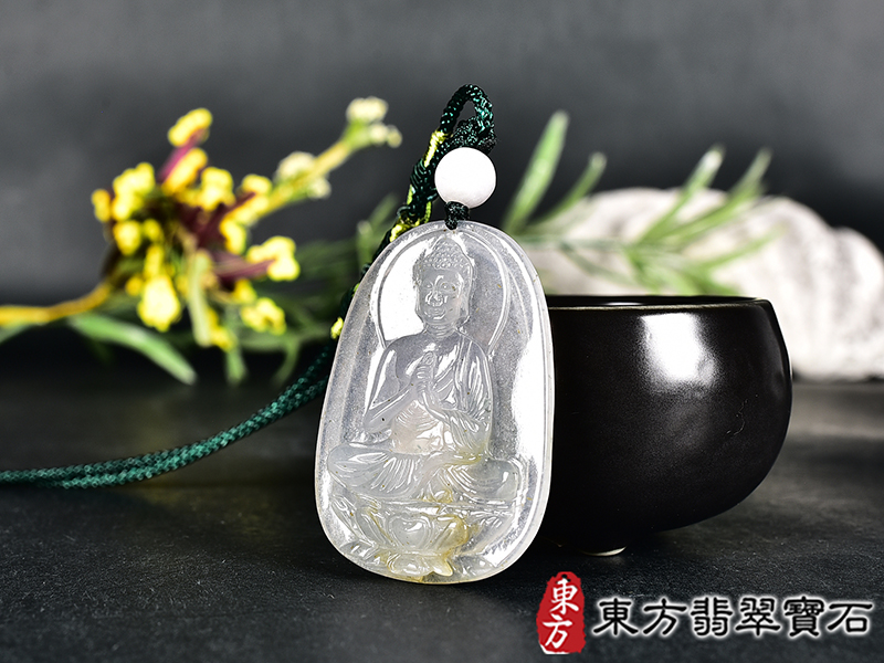 翡翠大日如來項鍊玉珮(大日如來:大日如來牌A貨翡翠大日如來玉珮、緬甸玉大日如來玉墜)。淡綠色糯種大日如來,FD854。客製化訂做各種翡翠大日如來吊墜玉珮項鍊。★附A貨翡翠雙證書 1.jpg