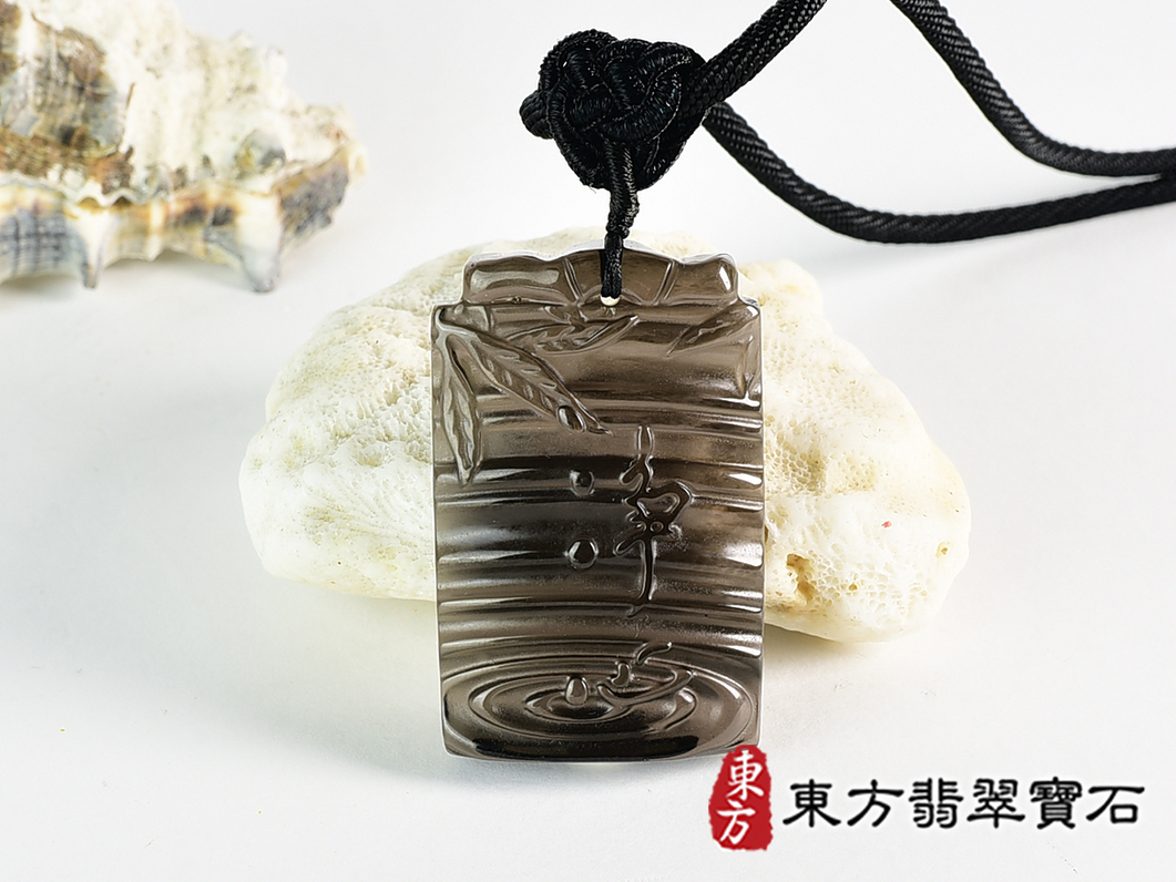 黑曜石福牌項鍊玉珮(福牌黑曜石福牌玉珮、黑曜石福牌玉墜)。黑曜石福牌,FP056。客製化訂做各種黑曜石福牌吊墜玉珮項鍊。★附東方翡翠寶石保證卡 0.jpg