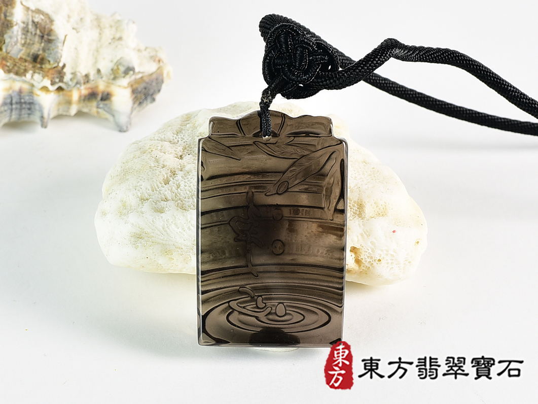 黑曜石福牌項鍊玉珮(福牌黑曜石福牌玉珮、黑曜石福牌玉墜)。黑曜石福牌,FP056。客製化訂做各種黑曜石福牌吊墜玉珮項鍊。★附東方翡翠寶石保證卡 3.jpg