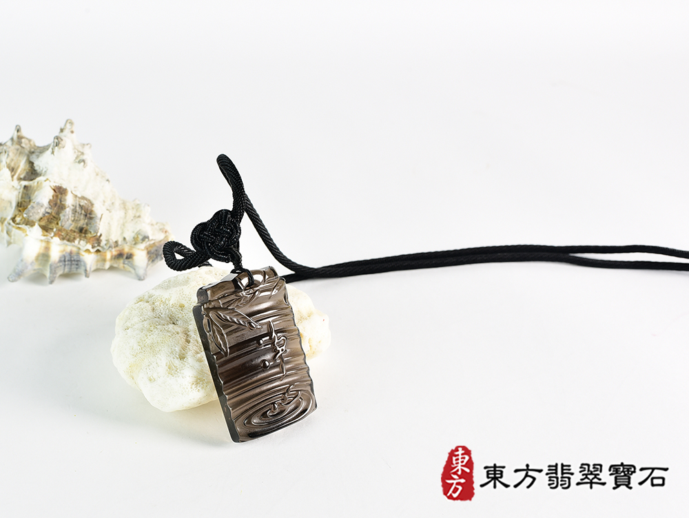 黑曜石福牌項鍊玉珮(福牌黑曜石福牌玉珮、黑曜石福牌玉墜)。黑曜石福牌,FP056。客製化訂做各種黑曜石福牌吊墜玉珮項鍊。★附東方翡翠寶石保證卡 4.jpg