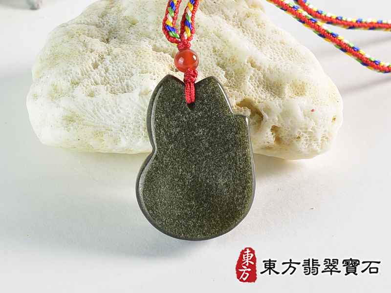 金曜石狐狸項鍊玉珮(狐狸、招財、人緣、桃花,狐仙:狐狸牌金曜石狐狸玉珮、金曜石狐狸玉墜、)。金曜石狐狸,FX076。客製化訂做各種金曜石狐狸吊墜玉珮項鍊。★附東方翡翠寶石保證 3.jpg