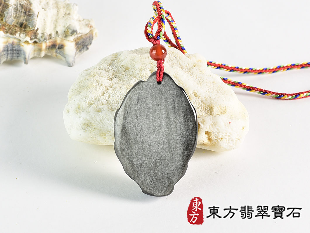 銀曜石九尾狐狸項鍊玉珮(九尾狐狸、招財、人緣、桃花,狐仙:九尾狐狸牌銀曜石九尾狐狸玉珮、銀曜石九尾狐狸玉墜、)。銀曜石九尾狐狸,FX083。客製化訂做各種銀曜石狐狸吊墜玉珮項鍊。★附東方翡翠寶石保證 3.jpg