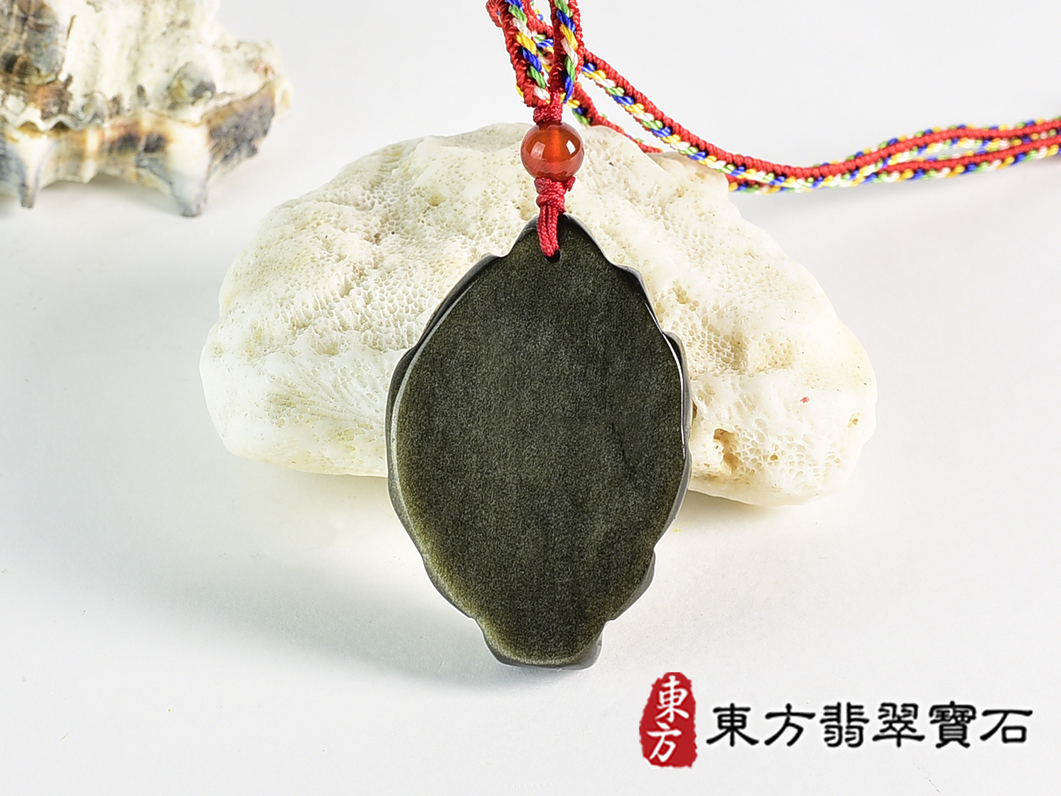 金曜石九尾狐狸項鍊玉珮(九尾狐狸、招財、人緣、桃花,狐仙:九尾狐狸牌金曜石九尾狐狸玉珮、金曜石九尾狐狸玉墜、)。金曜石九尾狐狸,FX085。客製化訂做各種金曜石狐狸吊墜玉珮項鍊。★附東方翡翠寶石保證 3.jpg