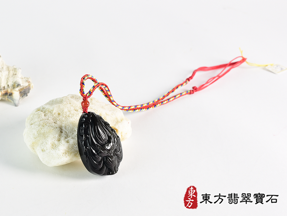 黑曜石九尾狐狸項鍊玉珮(九尾狐狸、招財、人緣、桃花,狐仙:九尾狐狸牌黑曜石九尾狐狸玉珮、黑曜石九尾狐狸玉墜、)。黑曜石九尾狐狸,FX090。客製化訂做各種黑曜石狐狸吊墜玉珮項鍊。★附東方翡翠寶石保證 4.jpg