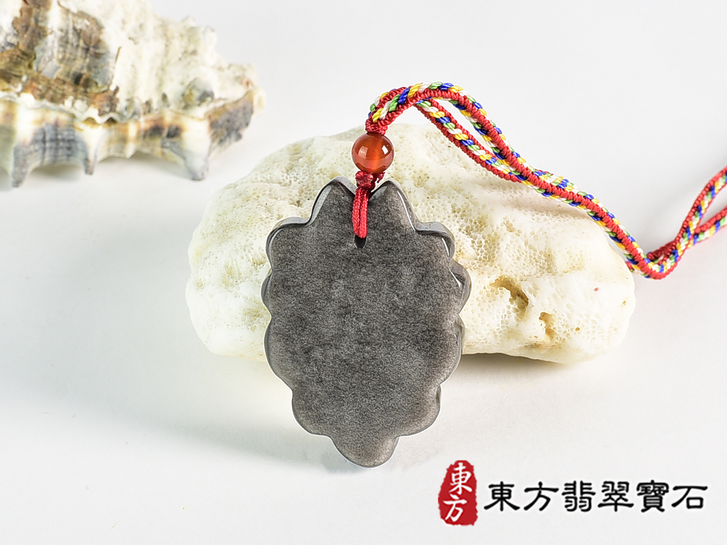 銀曜石九尾狐狸項鍊玉珮(九尾狐狸、招財、人緣、桃花,狐仙:九尾狐狸牌銀曜石九尾狐狸玉珮、銀曜石九尾狐狸玉墜、)。銀曜石九尾狐狸,FX092。客製化訂做各種銀曜石狐狸吊墜玉珮項鍊。★附東方翡翠寶石保證 3.jpg