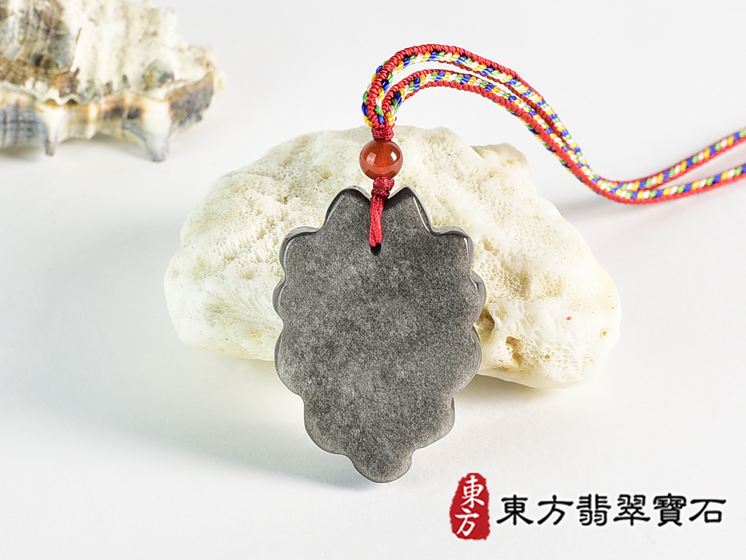 銀曜石九尾狐狸項鍊玉珮(九尾狐狸、招財、人緣、桃花,狐仙:九尾狐狸牌銀曜石九尾狐狸玉珮、銀曜石九尾狐狸玉墜、)。銀曜石九尾狐狸,FX093。客製化訂做各種銀曜石狐狸吊墜玉珮項鍊。★附東方翡翠寶石保證 3.jpg