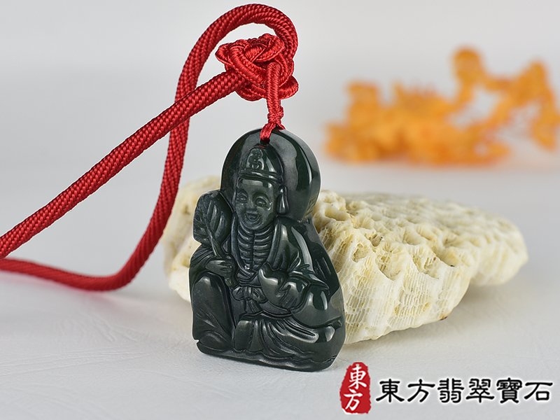 水草玉濟公項鍊玉珮(濟公:濟公牌水草玉濟公玉珮、水草玉濟公玉墜)。水草玉濟公,GG074。客製化訂做各種水草玉濟公吊墜玉珮項鍊。★附東方翡翠寶石保證卡 1.jpg