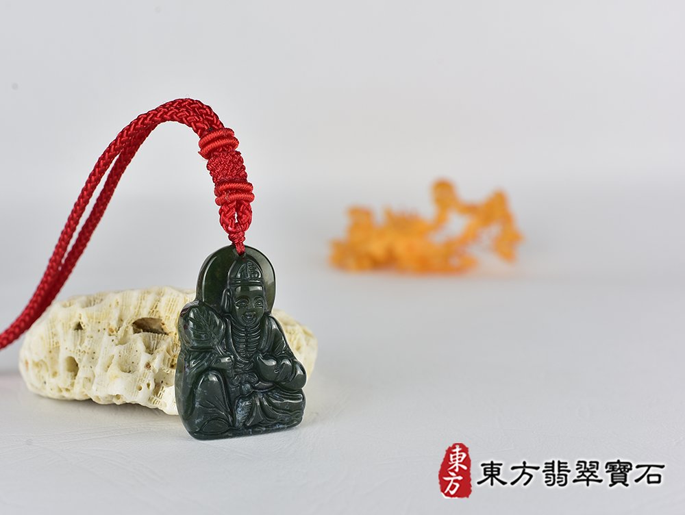 水草玉濟公項鍊玉珮(濟公:濟公牌水草玉濟公玉珮、水草玉濟公玉墜)。水草玉濟公,GG075。客製化訂做各種水草玉濟公吊墜玉珮項鍊。★附東方翡翠寶石保證卡 4.jpg
