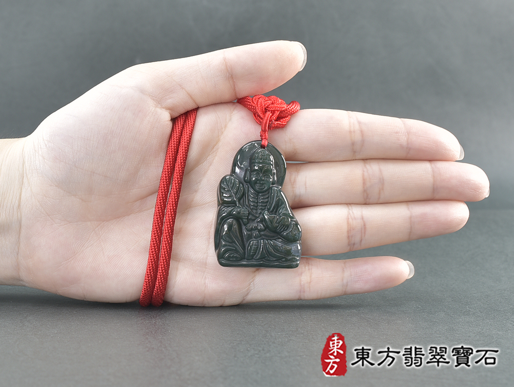 水草玉濟公項鍊玉珮(濟公:濟公牌水草玉濟公玉珮、水草玉濟公玉墜)。水草玉濟公,GG076。客製化訂做各種水草玉濟公吊墜玉珮項鍊。★附東方翡翠寶石保證卡 5.jpg