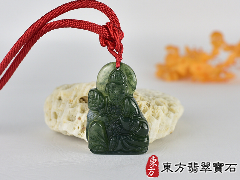 水草玉濟公項鍊玉珮(濟公:濟公牌水草玉濟公玉珮、水草玉濟公玉墜)。水草玉濟公,GG080。客製化訂做各種水草玉濟公吊墜玉珮項鍊。★附東方翡翠寶石保證卡 0.jpg