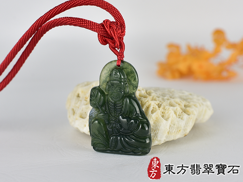 水草玉濟公項鍊玉珮(濟公:濟公牌水草玉濟公玉珮、水草玉濟公玉墜)。水草玉濟公,GG080。客製化訂做各種水草玉濟公吊墜玉珮項鍊。★附東方翡翠寶石保證卡 2.jpg