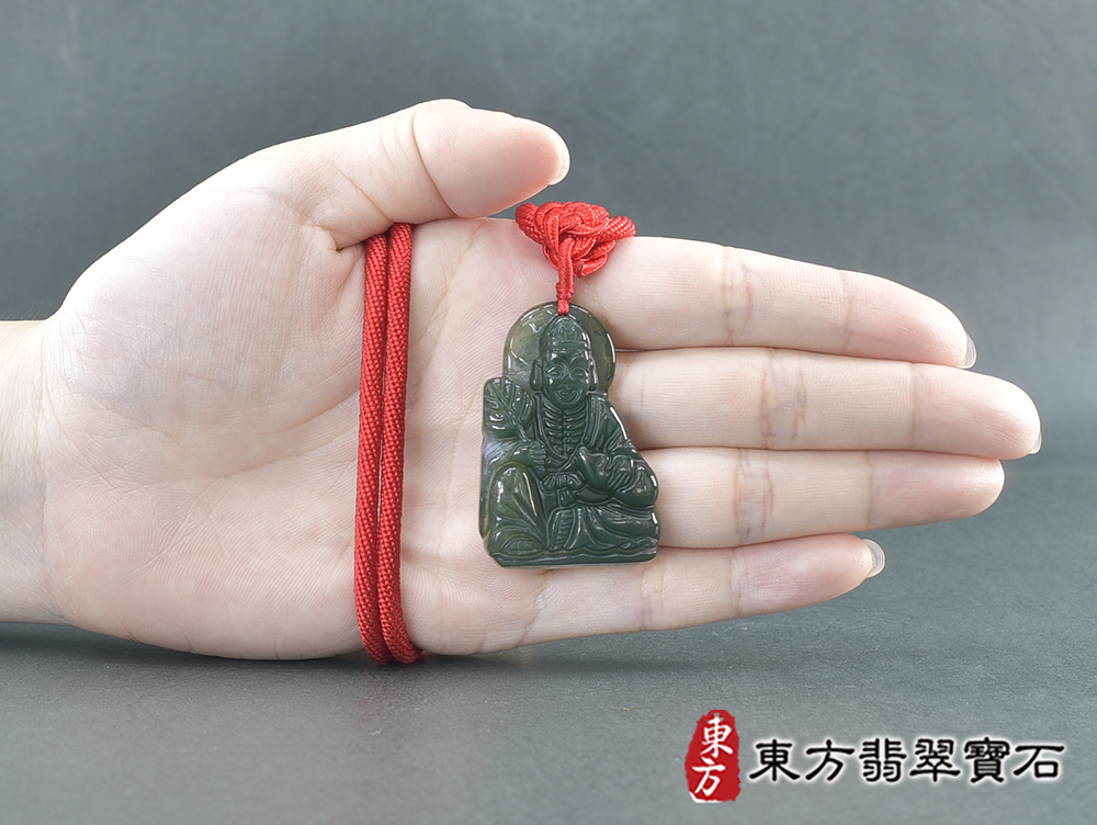 水草玉濟公項鍊玉珮(濟公:濟公牌水草玉濟公玉珮、水草玉濟公玉墜)。水草玉濟公,GG080。客製化訂做各種水草玉濟公吊墜玉珮項鍊。★附東方翡翠寶石保證卡 5.jpg