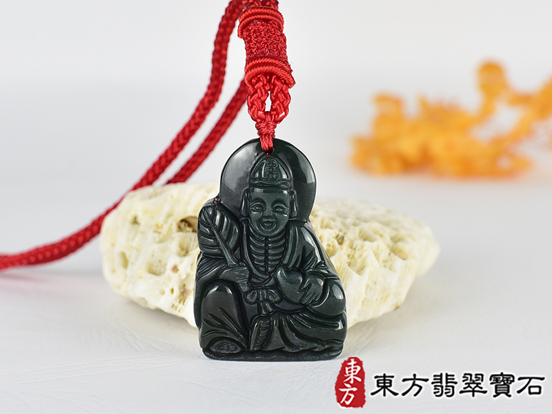 水草玉濟公項鍊玉珮(濟公:濟公牌水草玉濟公玉珮、水草玉濟公玉墜)。水草玉濟公,GG081。客製化訂做各種水草玉濟公吊墜玉珮項鍊。★附東方翡翠寶石保證卡 0.jpg