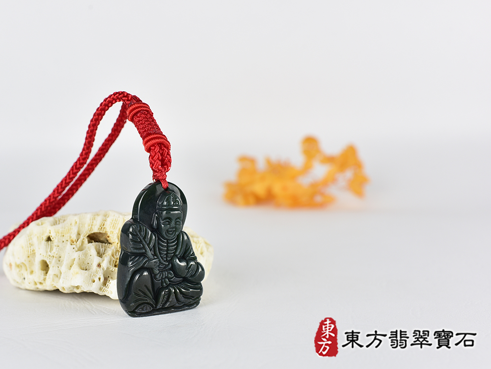 水草玉濟公項鍊玉珮(濟公:濟公牌水草玉濟公玉珮、水草玉濟公玉墜)。水草玉濟公,GG081。客製化訂做各種水草玉濟公吊墜玉珮項鍊。★附東方翡翠寶石保證卡 4.jpg