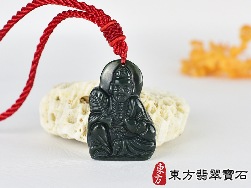 水草玉濟公項鍊玉珮(濟公:濟公牌水草玉濟公玉珮、水草玉濟公玉墜)。水草玉濟公,GG082。客製化訂做各種水草玉濟公吊墜玉珮項鍊。★附東方翡翠寶石保證卡 0.jpg
