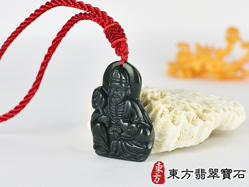 水草玉濟公項鍊玉珮(濟公:濟公牌水草玉濟公玉珮、水草玉濟公玉墜)。水草玉濟公,GG082。客製化訂做各種水草玉濟公吊墜玉珮項鍊。★附東方翡翠寶石保證卡 1.jpg