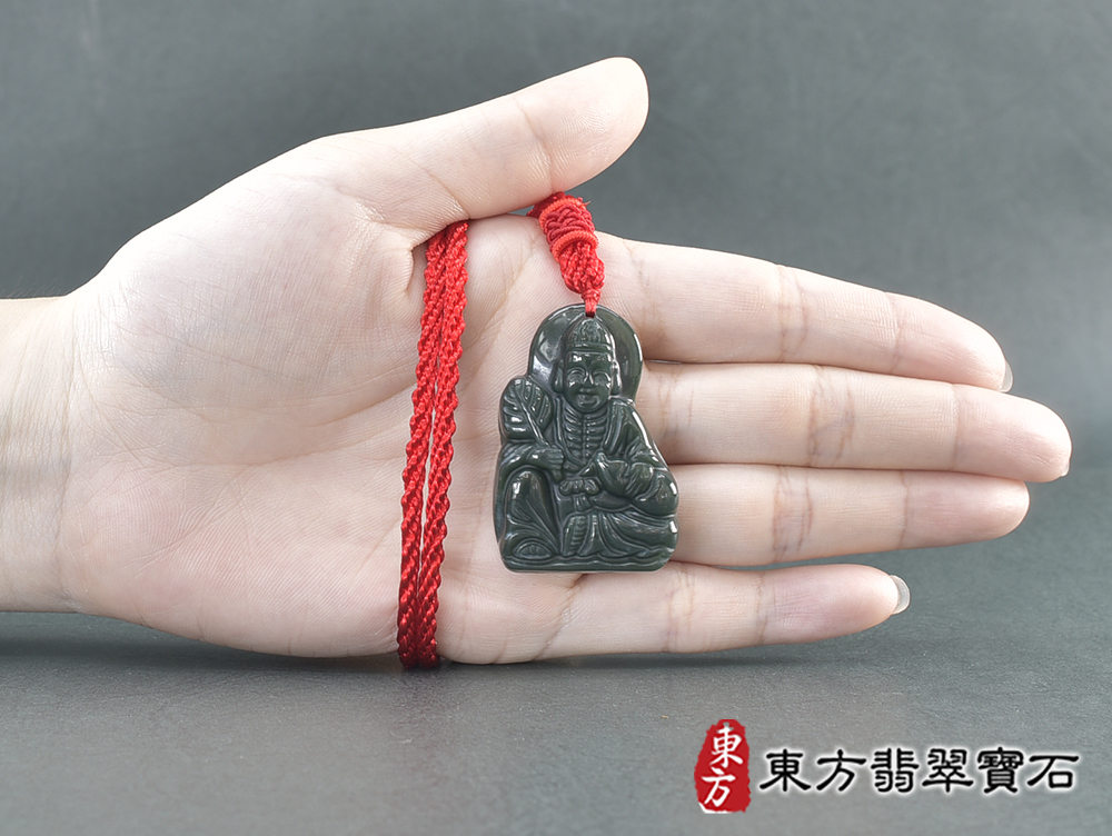 水草玉濟公項鍊玉珮(濟公:濟公牌水草玉濟公玉珮、水草玉濟公玉墜)。水草玉濟公,GG082。客製化訂做各種水草玉濟公吊墜玉珮項鍊。★附東方翡翠寶石保證卡 5.jpg