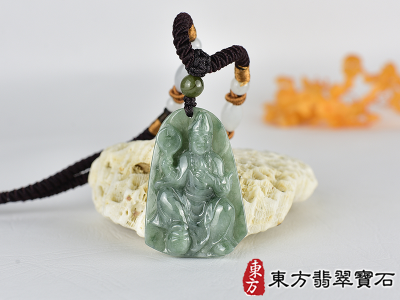翡翠濟公項鍊玉珮(濟公:濟公牌A貨翡翠濟公玉珮、緬甸玉濟公玉墜)綠色花青種濟公,GG084。客製化訂做各種翡翠濟公吊墜玉珮項鍊。★附A貨翡翠雙證書 0.jpg