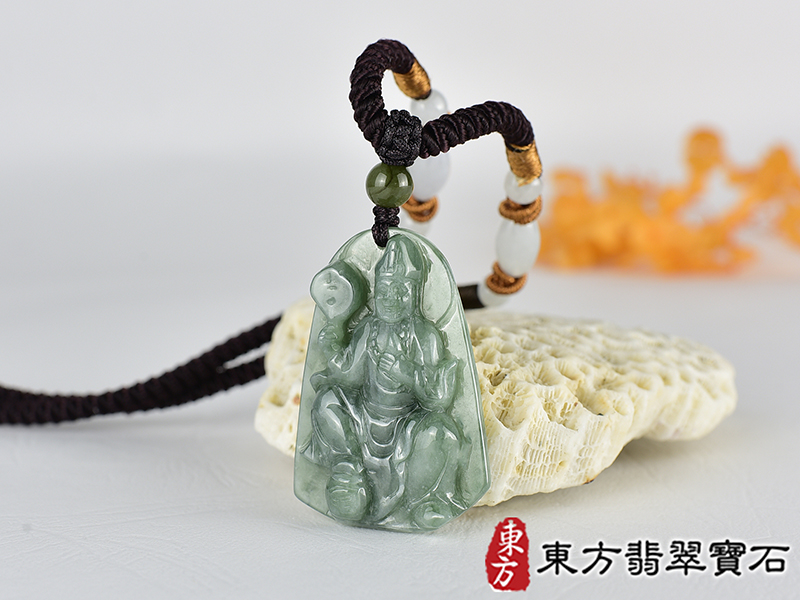 翡翠濟公項鍊玉珮(濟公:濟公牌A貨翡翠濟公玉珮、緬甸玉濟公玉墜)綠色花青種濟公,GG084。客製化訂做各種翡翠濟公吊墜玉珮項鍊。★附A貨翡翠雙證書 1.jpg